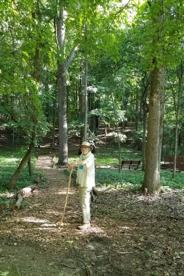 Tom Small on Glen Park forest path